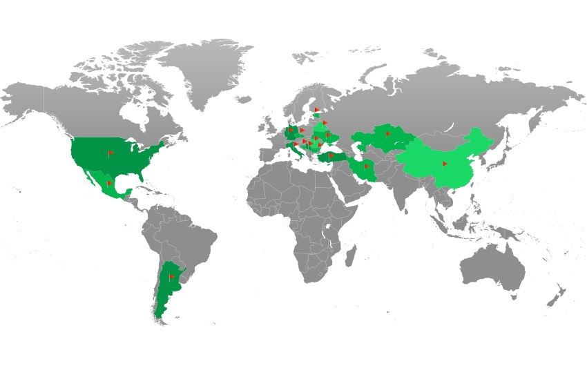Mapa eksportu MOJ S.A.